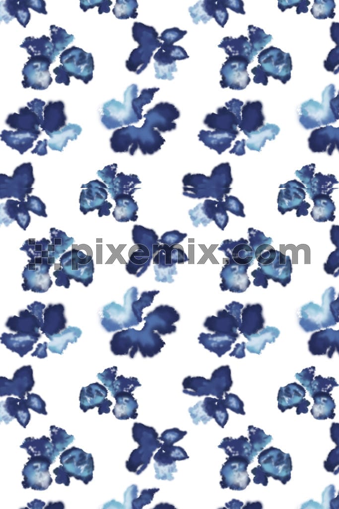 Watercolor florals product graphic with seamless repeat pattern.