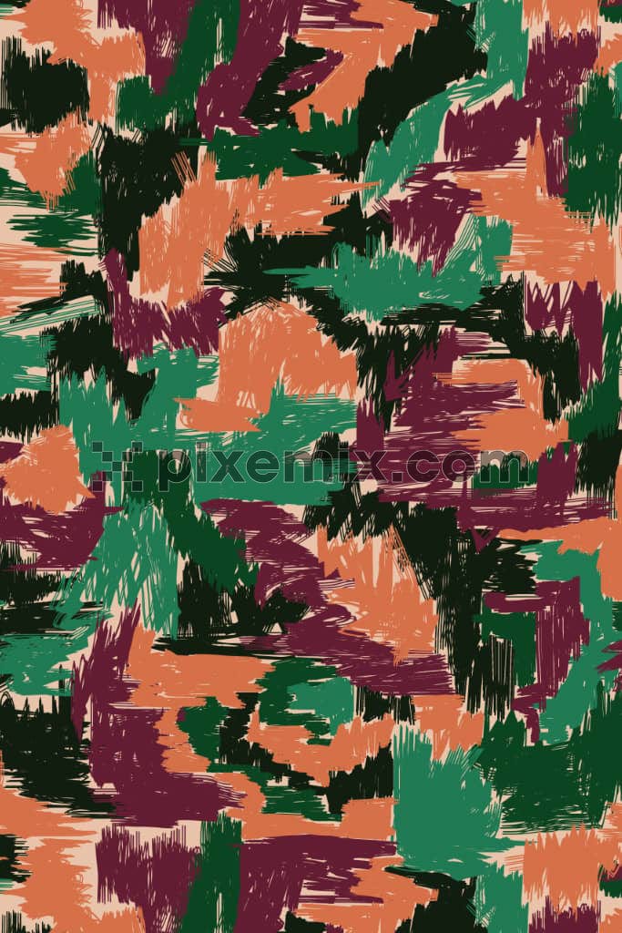 Abstract hypothetical brush stroke product graphic with seamless repeat pattern.