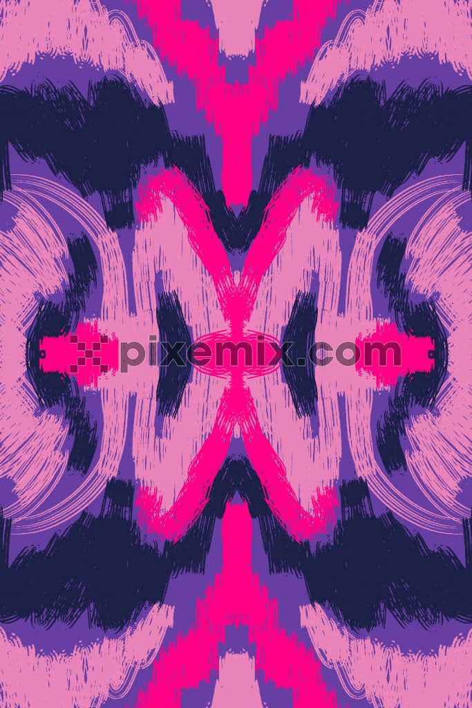 Popart inspired ikat art product graphic with seamless repeat pattern.
