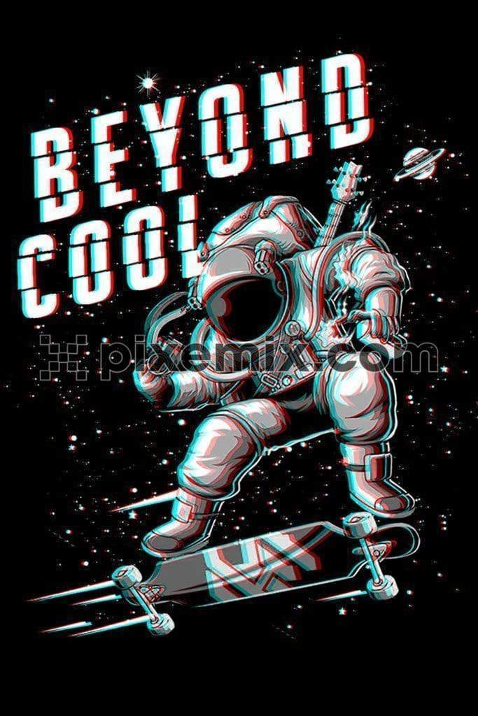 Skater astronaut 3D product graphic