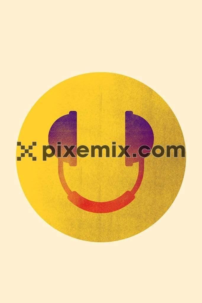 Happy music smiley product graphic