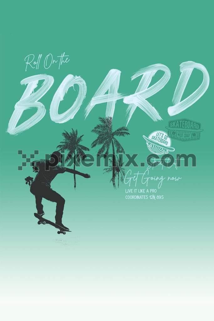 Skateboarding summer gradient placement product graphic