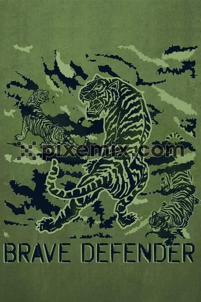 Camo tiger industrial product graphic