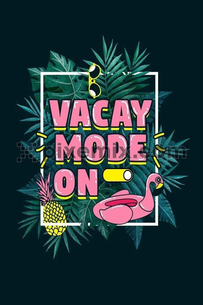 Tropical vacation product graphic with typography play