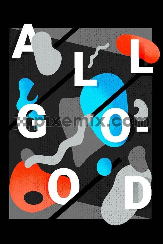 Motivational typography product graphic with abstarct shapes & patterns