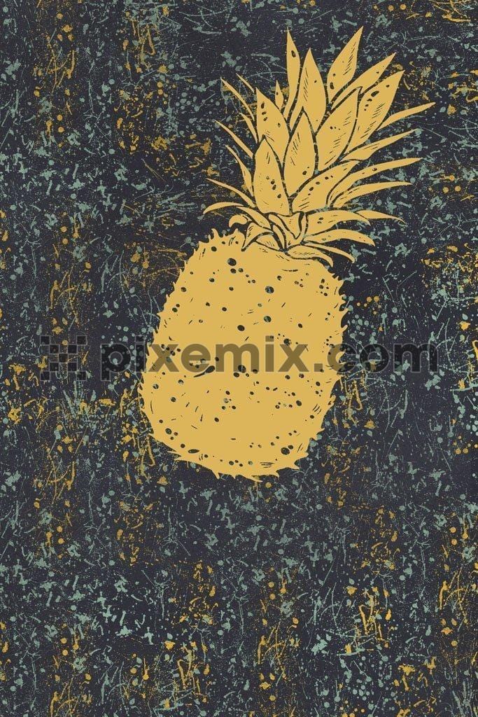 Splattered pineapple pattern product graphic
