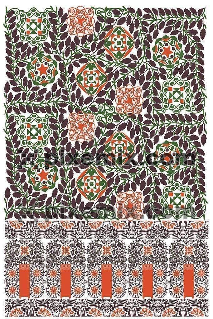 Leaf pattern product graphic with border