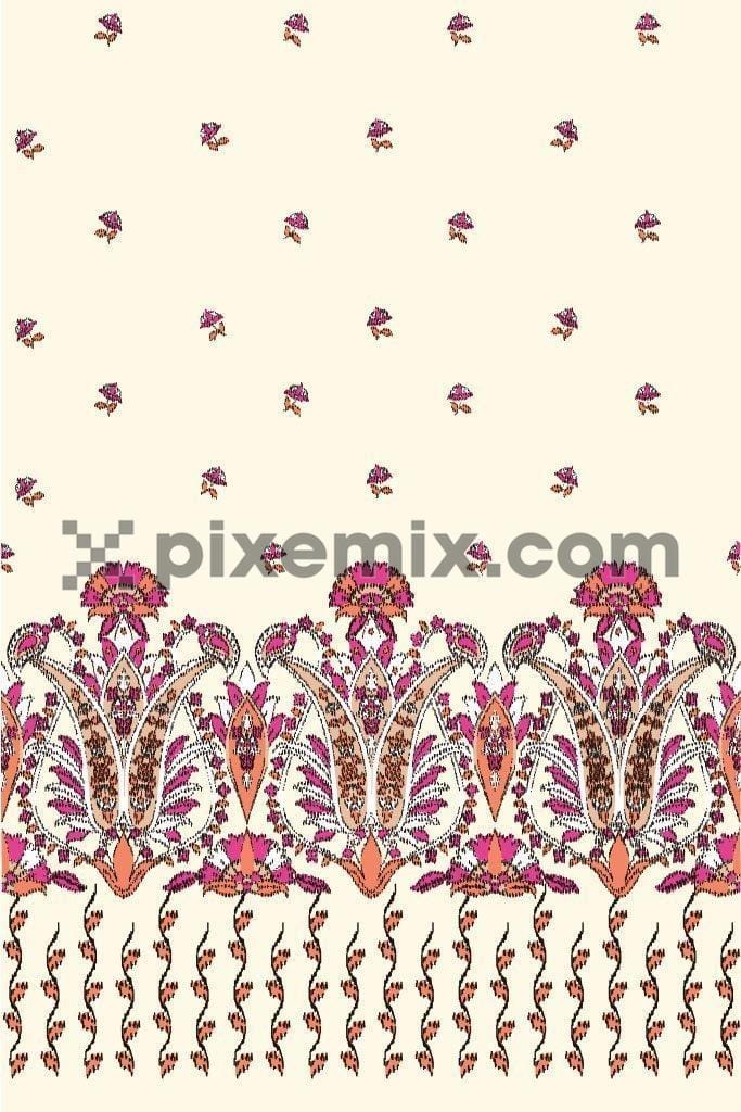 Indian dotted motif with border product graphic