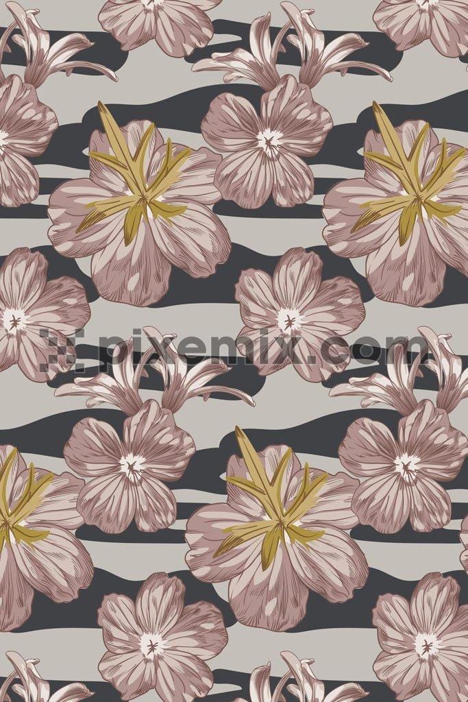 Monochrome camo floral vector pattern product graphic