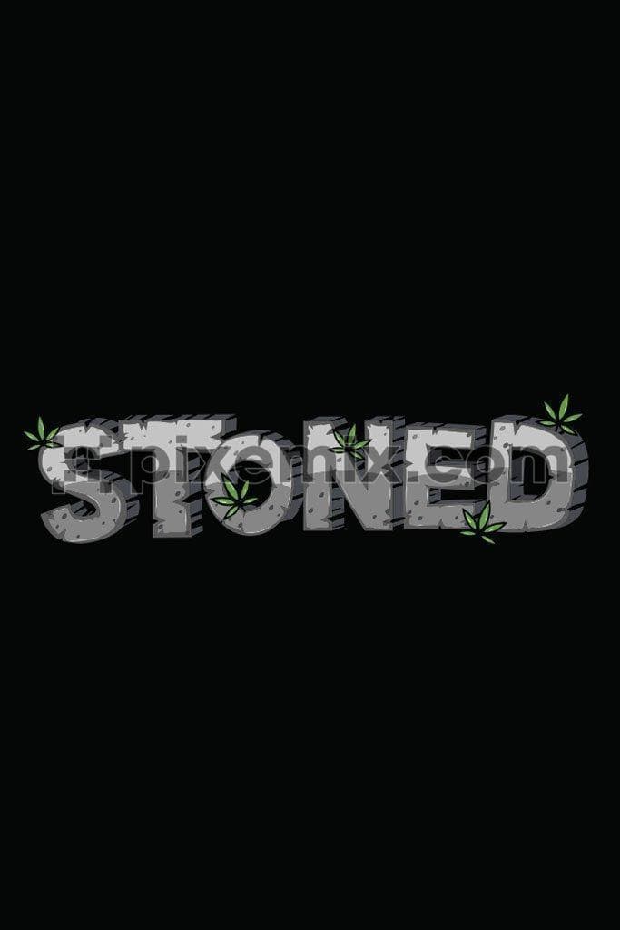 Stoned 3D quirky typography vector product graphic