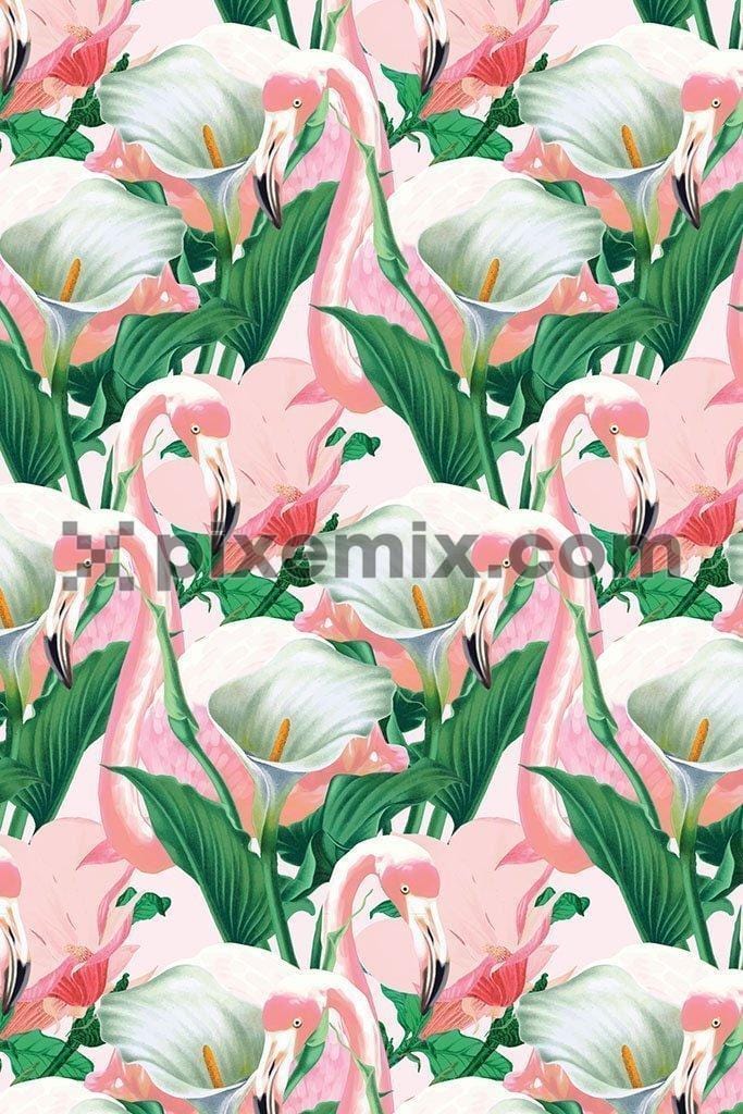 Tropical flamingo pattern product graphic