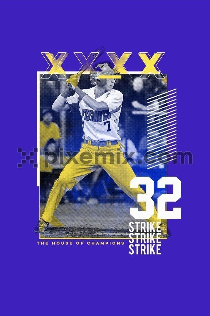 Baseball player in yellow pant swinging with bat product graphic
