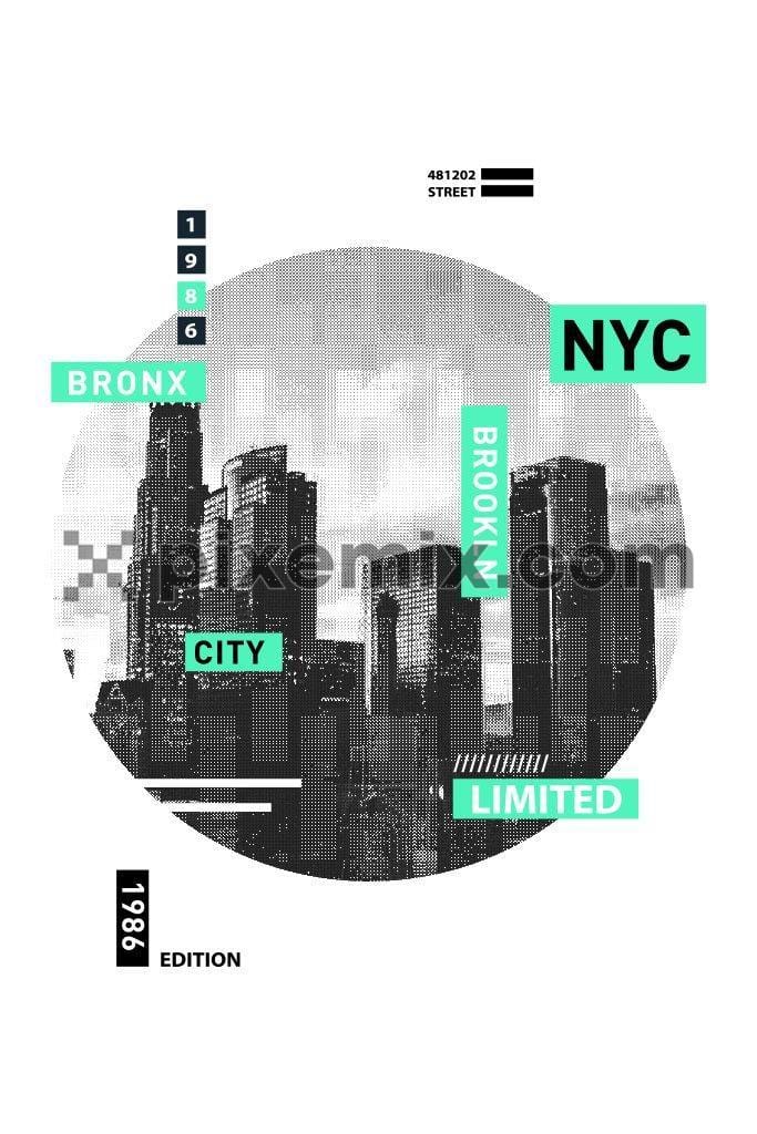 Brooklyn city modern vector product graphic