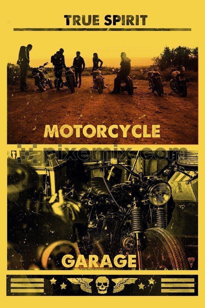 Adventurous motorcyclists product graphic