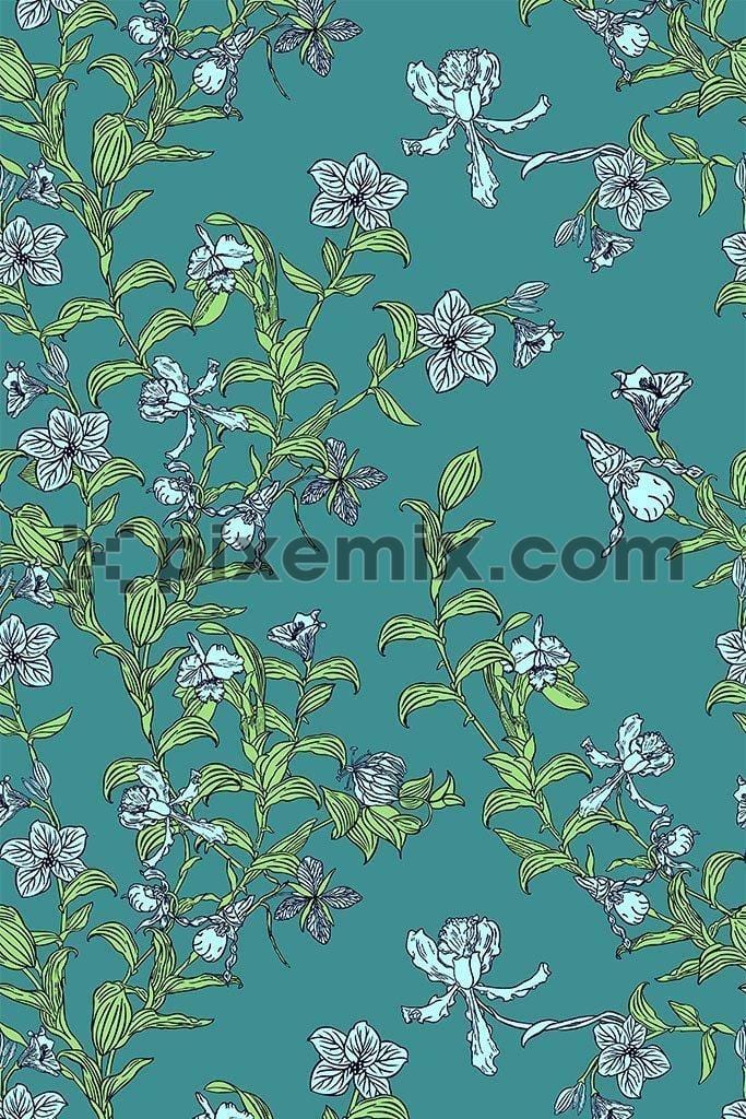 Line art floral vector pattern product graphic
