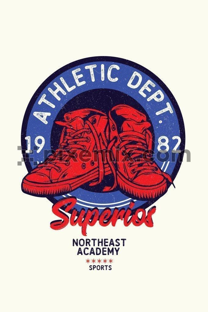 Varsity inspired college sneakers vector product graphic