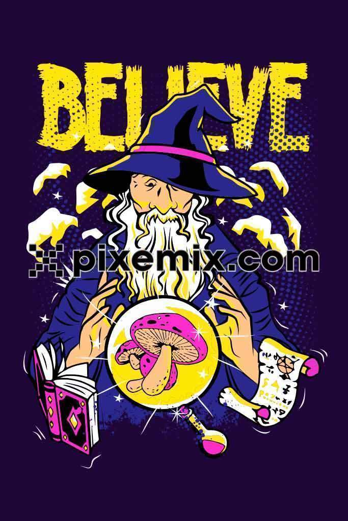 Wizard with magic globe product graphic