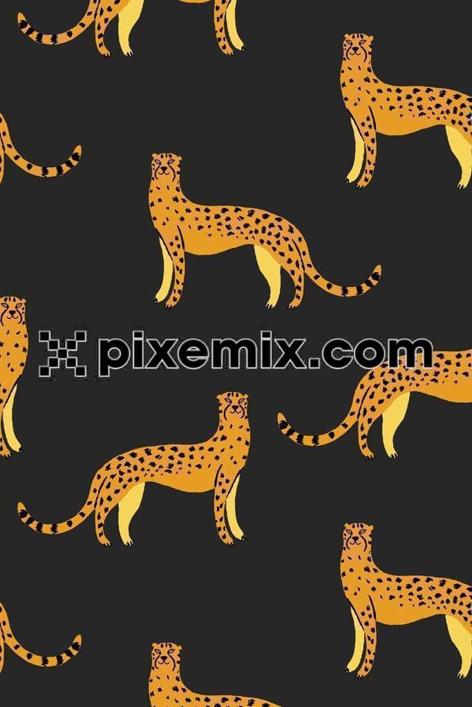 Cute cheetah Product graphic with seamless repeat pattern