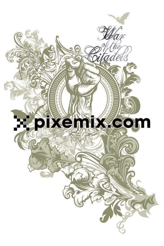 Vintage baroque pattern vector product graphic