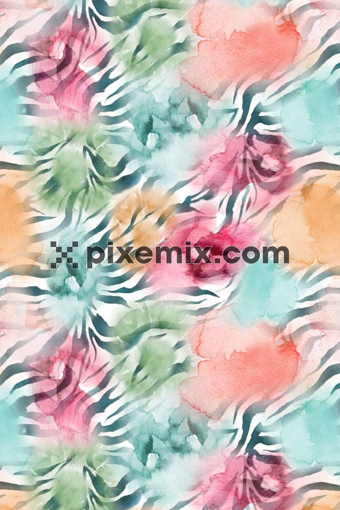 Tie-dye animal skin product graphic with seamless repeat pattern