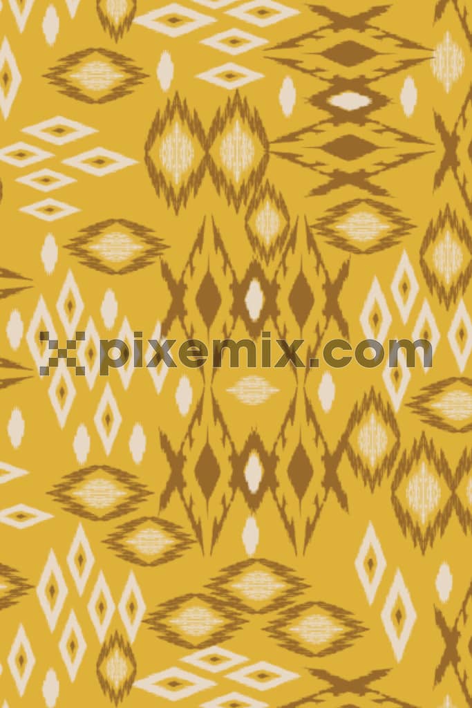 Ikkat art product graphic with seamless repeat pattern