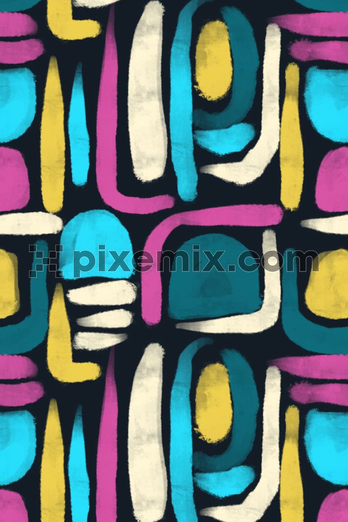 Abstract watercolor shape product graphic with seamless repeat pattern