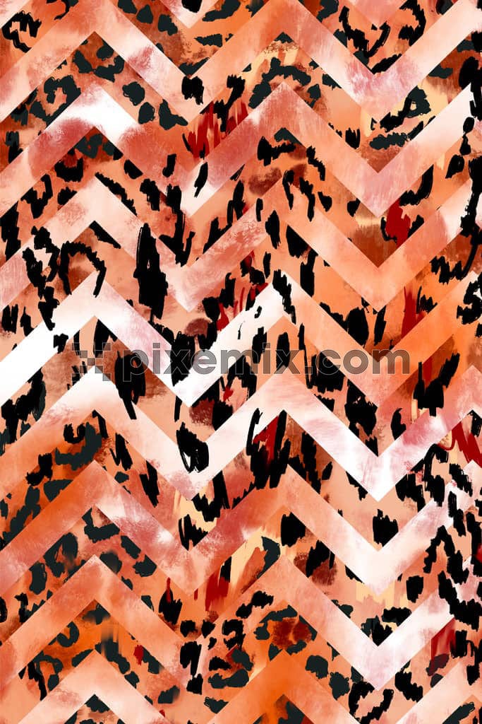 Watercolor stripe and animal skin product graphic with seamless repeat pattern