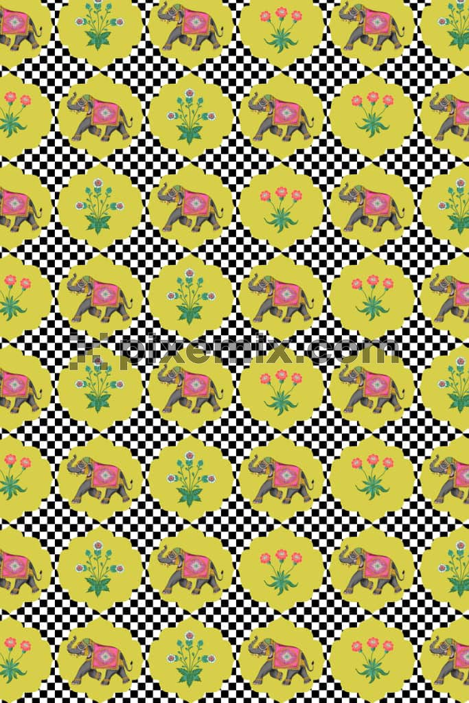 Illusion jali and digital illusion product graphic with seamless repeat pattern
