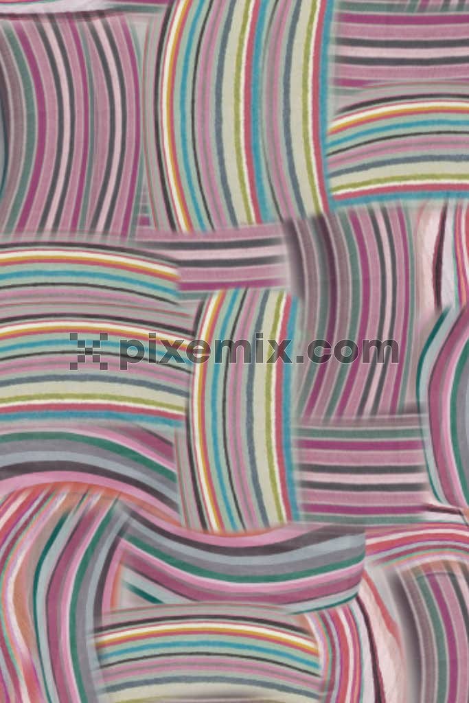 Abstract watercolor stripe product graphic with seamless repeat pattern