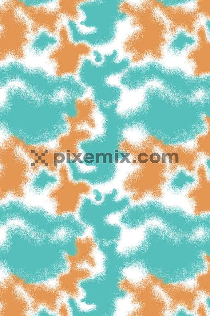 A hand made product graphic of abstract shapes with sponging effect in a seamless repeating pattern