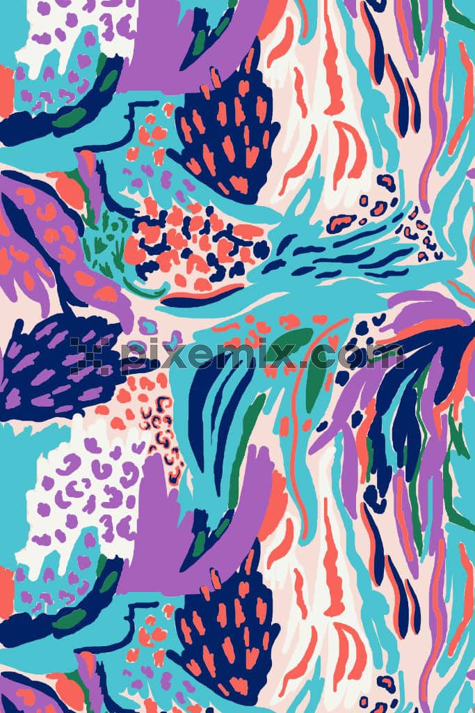 Hand made A vibrant product graphic with hand-drawn abstract colorful stripes pattern.