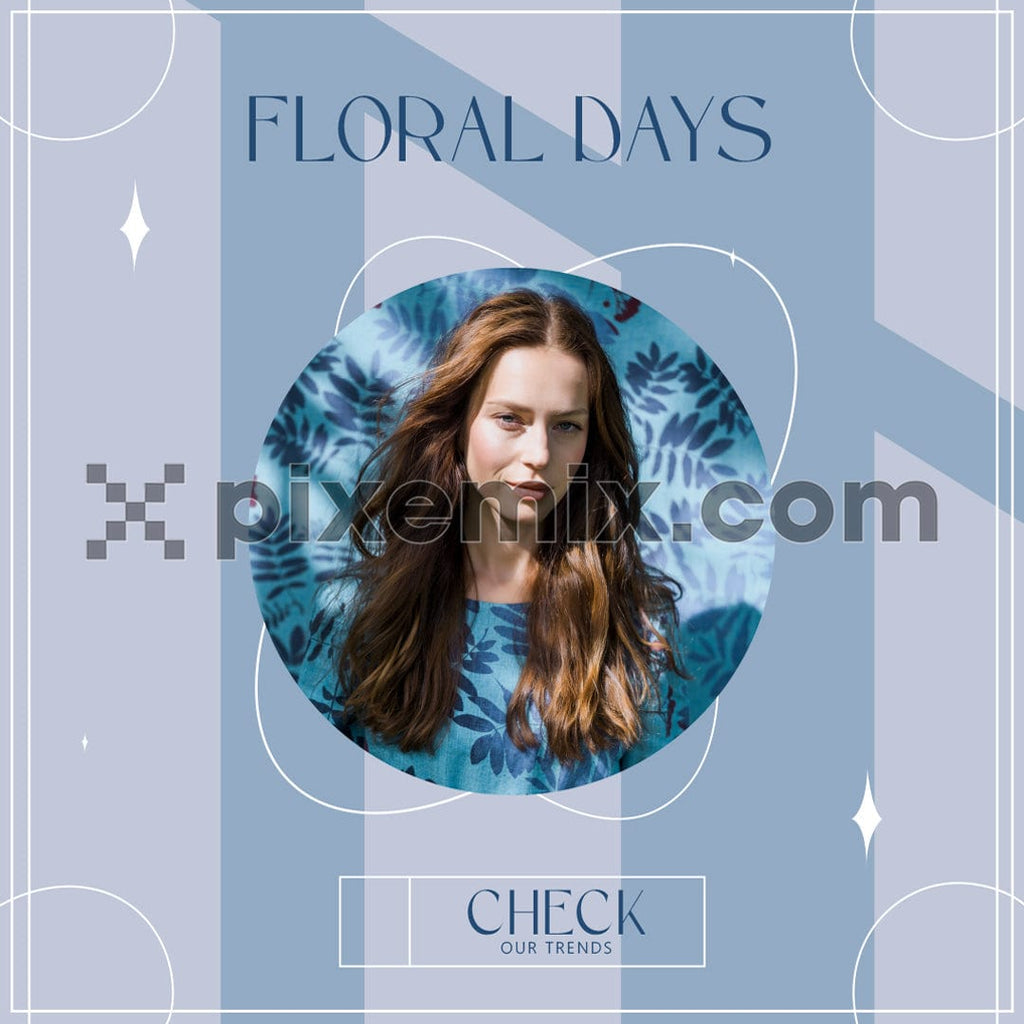 Florals fashion instagram banner template for social media static post