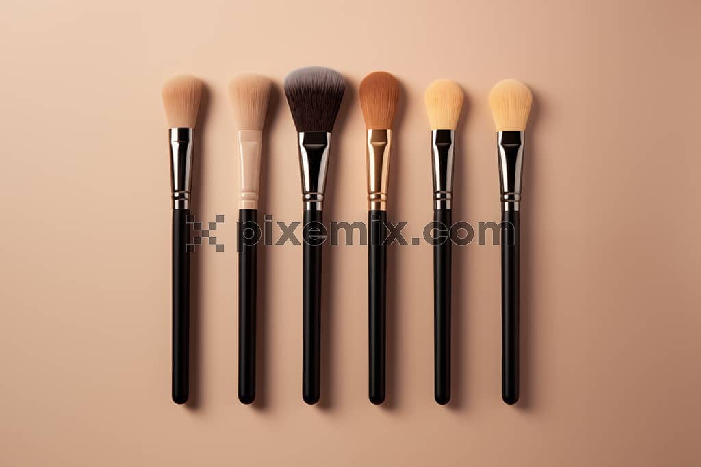 A set of premuim makeup brushes in different size and colours image.