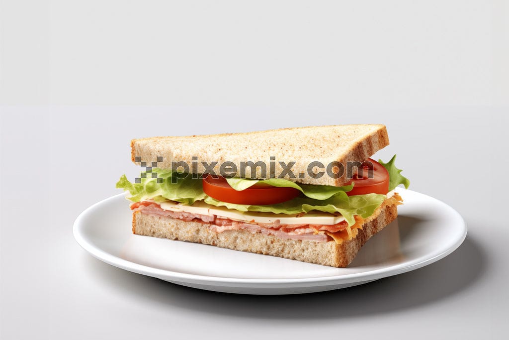 A classic cheese salami sandwich image.