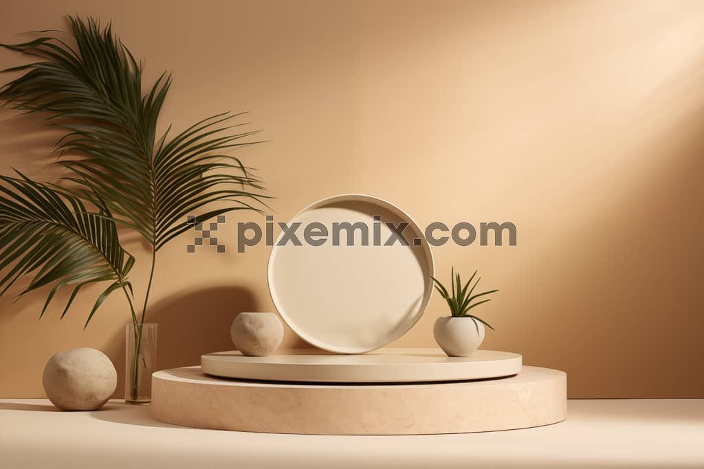 An image of an aesthetic mockup set for a product shoot.
