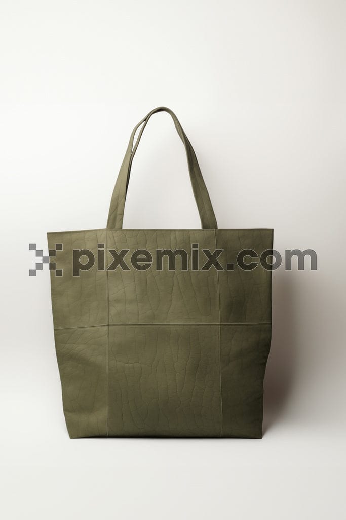 A beautiful olive ladies leather handbag on a white background image.