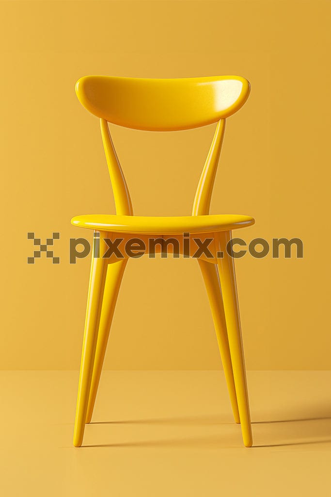 Yellow arm chair on yellow background image.