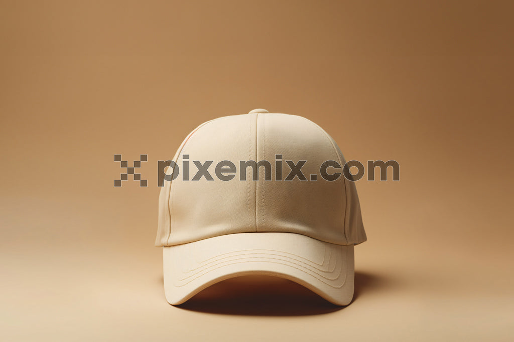 Beige baseball cap isolated on solid background image. 