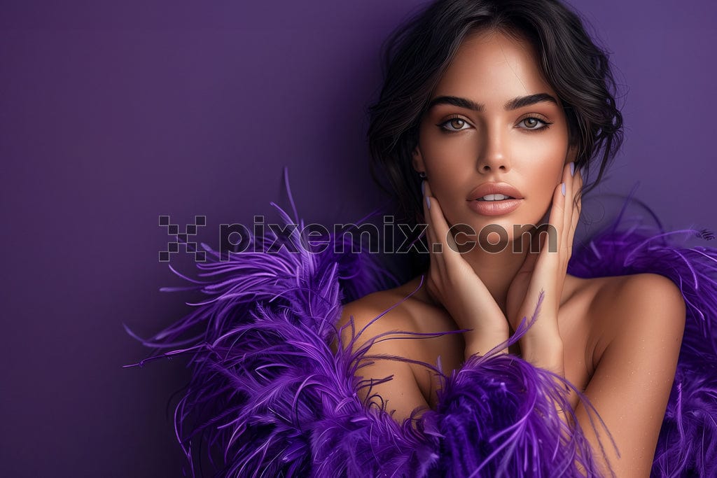 High fashion model girl with party fashion image.