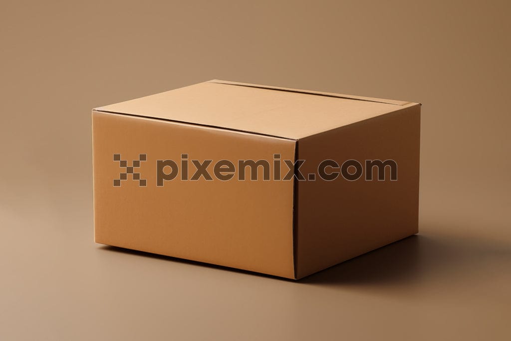 Close up of a cardboard box on brown background image.