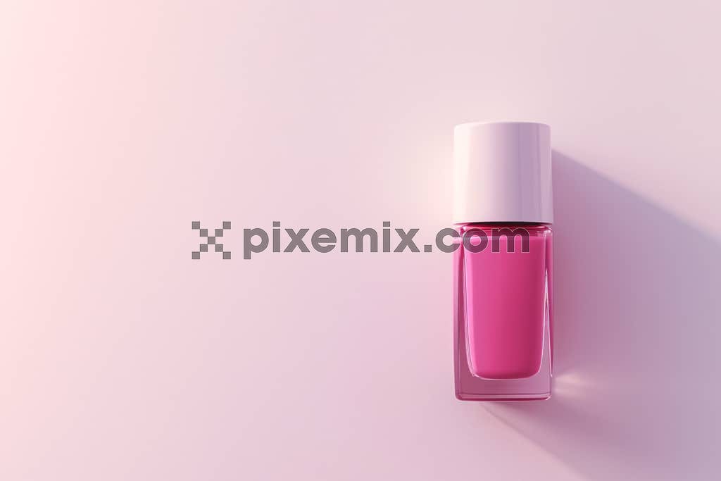 Bottles of nail polish on a pink background image.