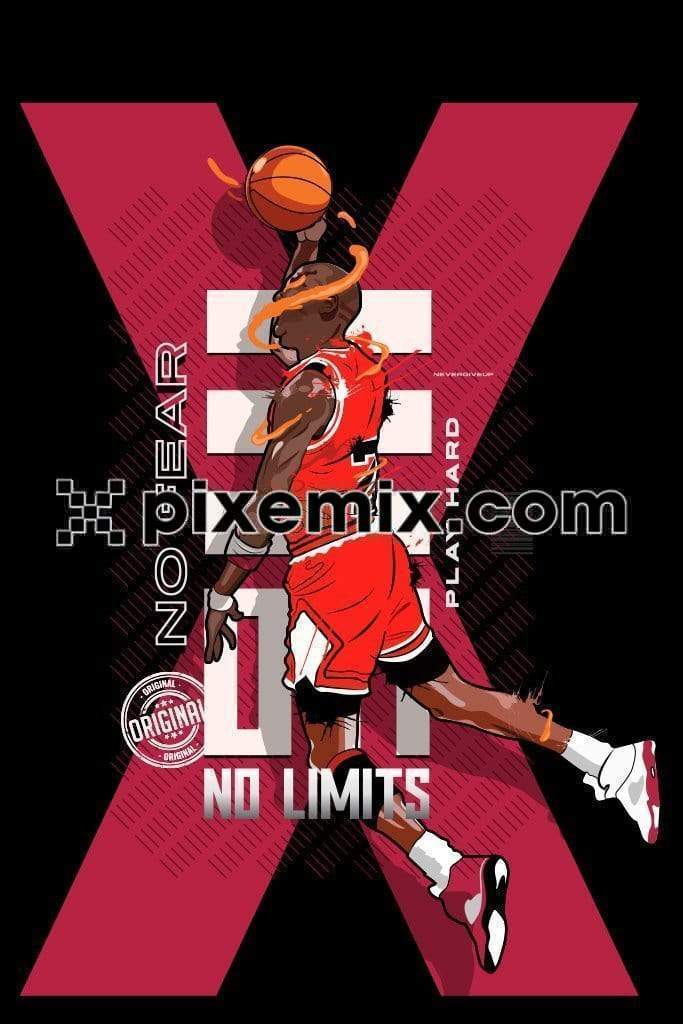 Athleisure inspired basket ball player vector product graphic