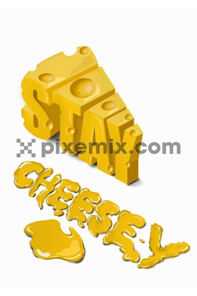 Cheesey typography product graphic