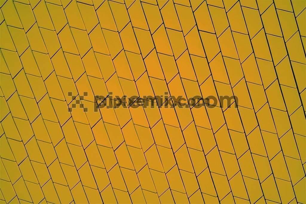 Yellow glass installation wall giving geometric illusion image background