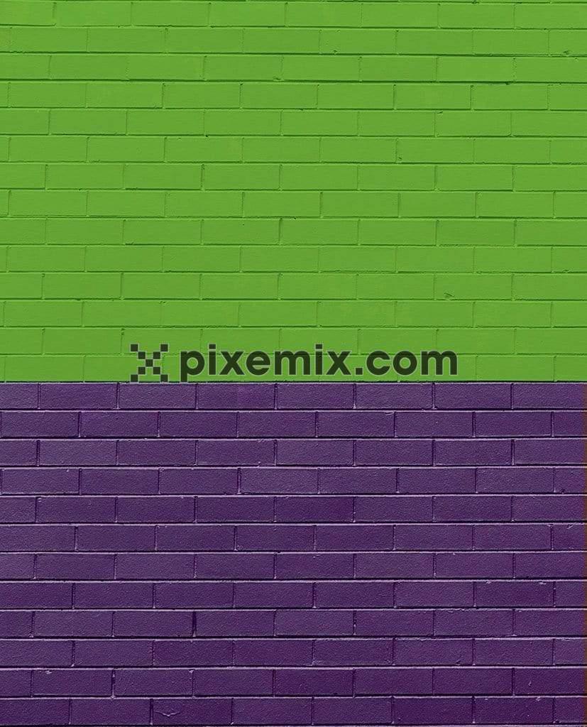 Brick wall background in purple and green colors image