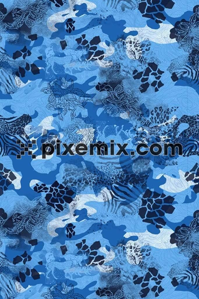Remixed abstract camo pattern product graphic with distress effect