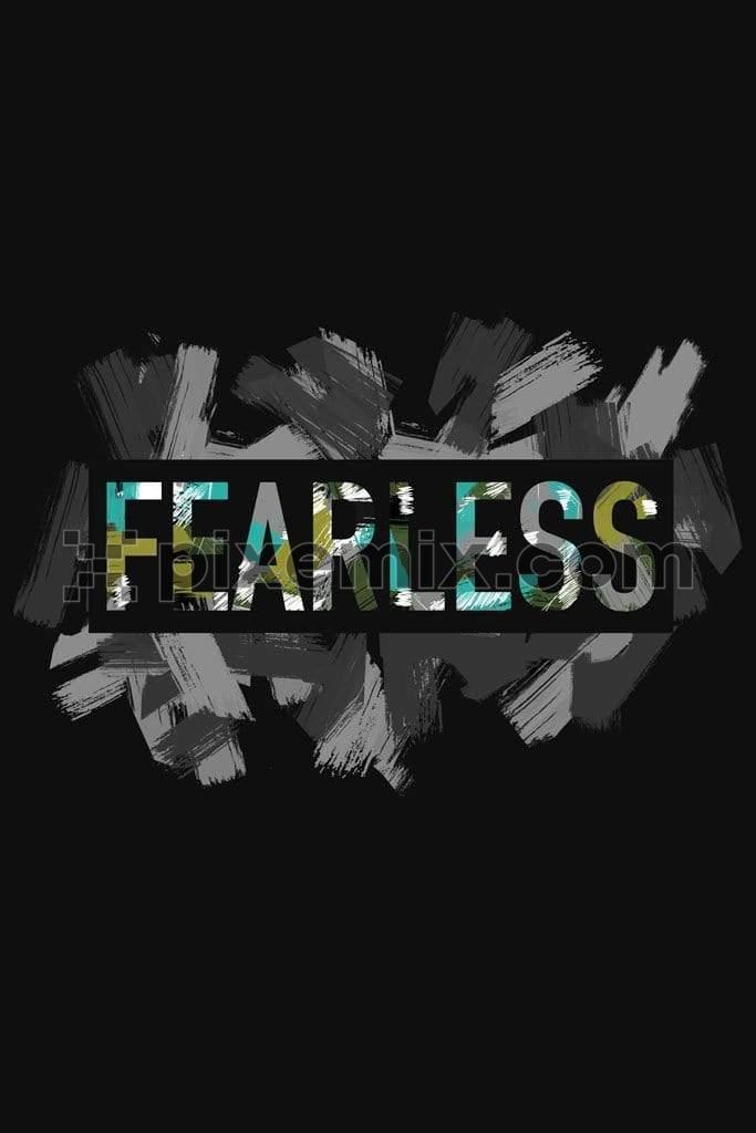 Fearless brushed camo typography product graphic