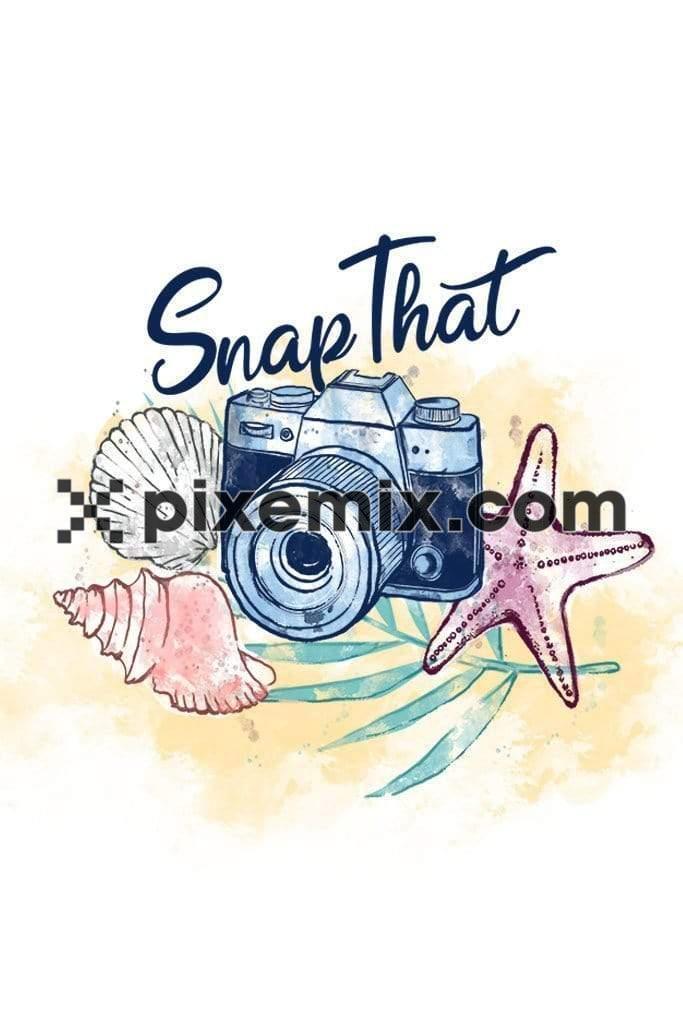 Holiday inspired camera product graphic with water color effect
