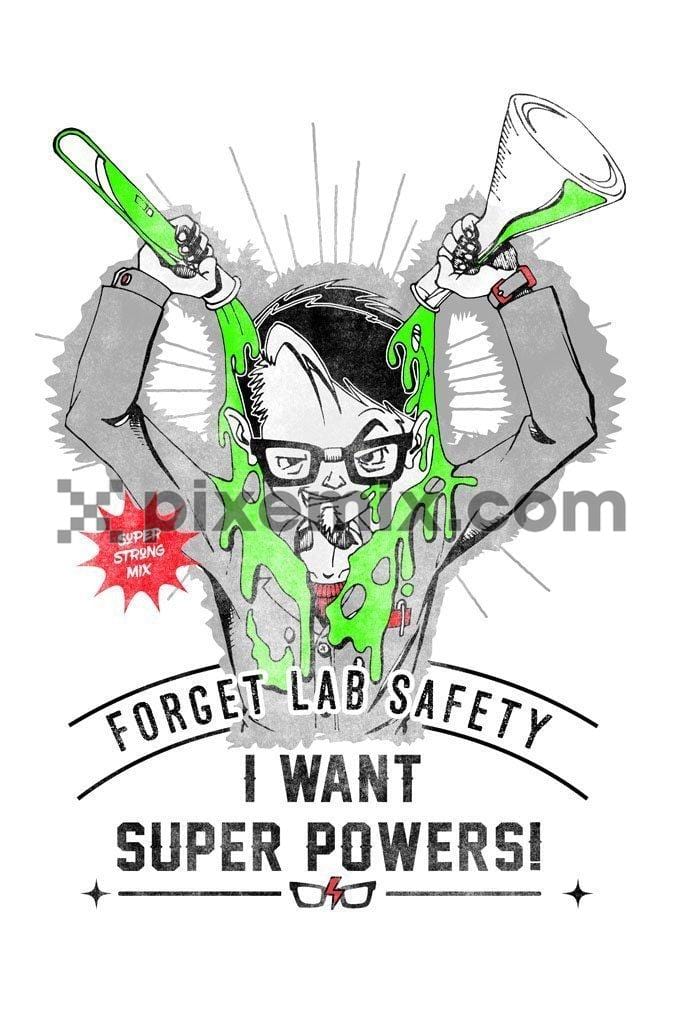 Super powers fun cartoon product graphic