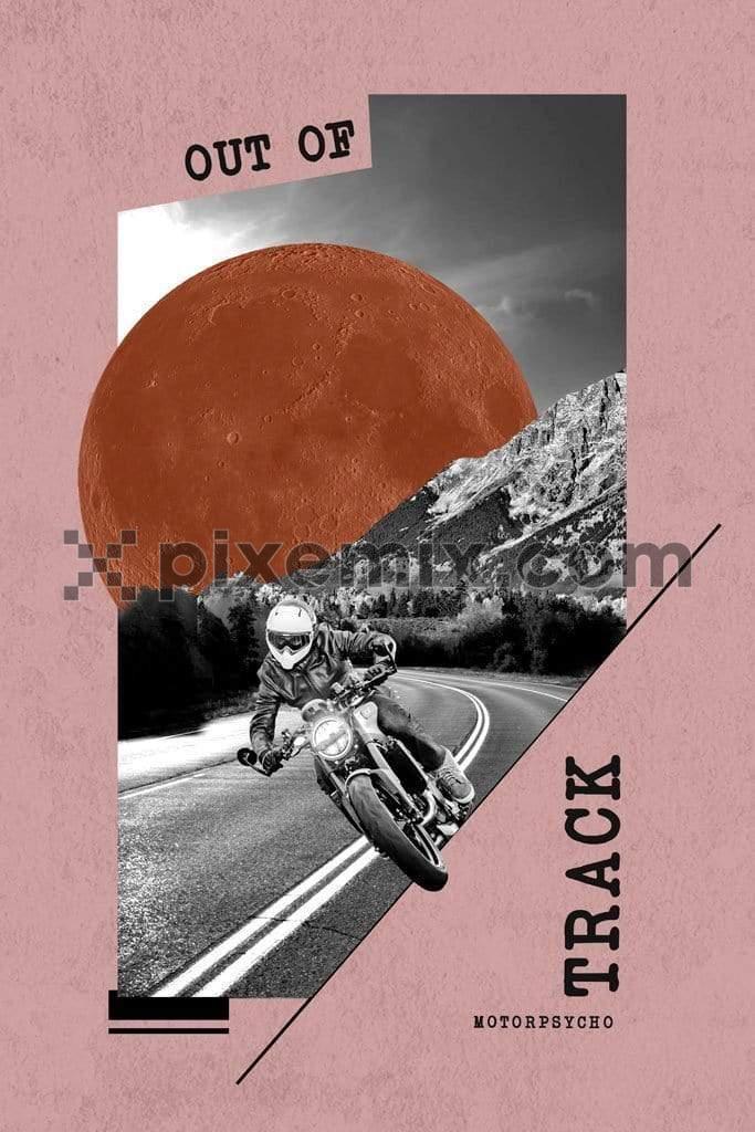 Motor biking outdoor surreal product graphic